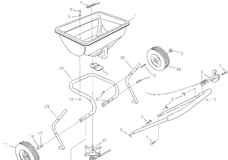 85 Lb Push Broadcast Spreader Diagram and Parts List for 85LBPUSH (45-0388) (531 30 83-27)(2008-01) Husqvarna Lawn Tractor Accessories