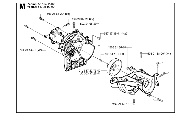 Clutch Diagram and Parts List for 123L  Husqvarna Edger