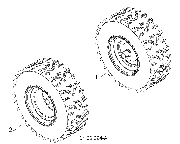 Wheels And Tires 3 Diagram and Parts List for ST268EP (96191003806)(2012-09) Husqvarna Snow Blower