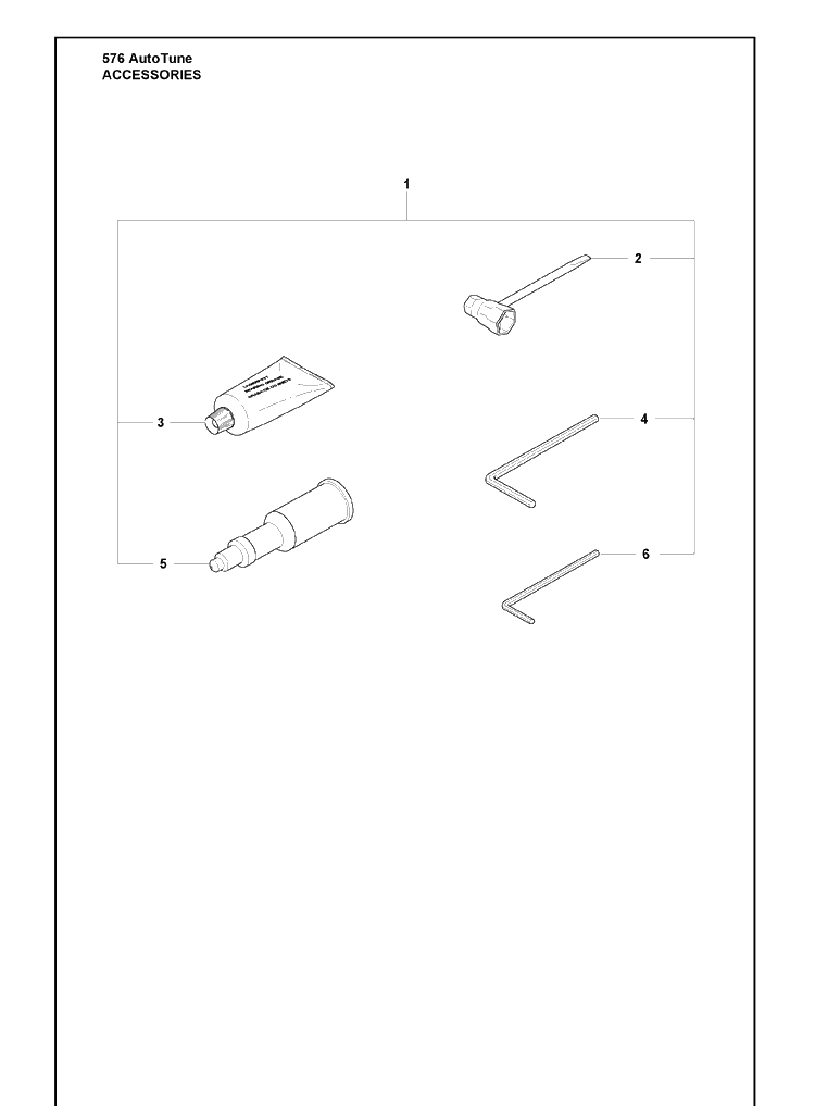 Accessories Diagram and Parts List for 576XP 2010-03 Husqvarna Chainsaw