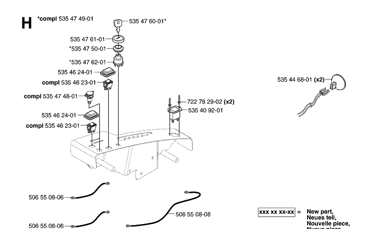Electrical Diagram and Parts List for PR15 (953535001)(2004-01) Husqvarna Lawn Mower