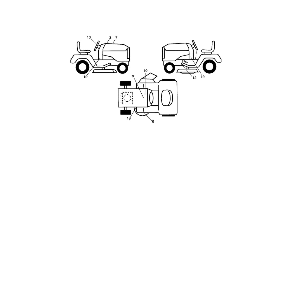 Decals Diagram and Parts List for YTS4500  Husqvarna Lawn Tractor