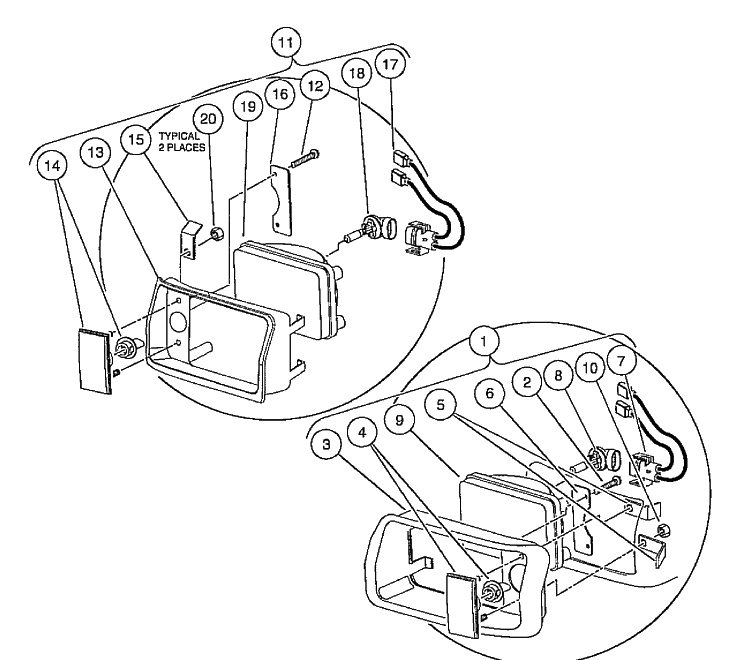 Headlight Diagram and Parts List for HUV4210GXP 2005-06 Husqvarna Lawn Tractor