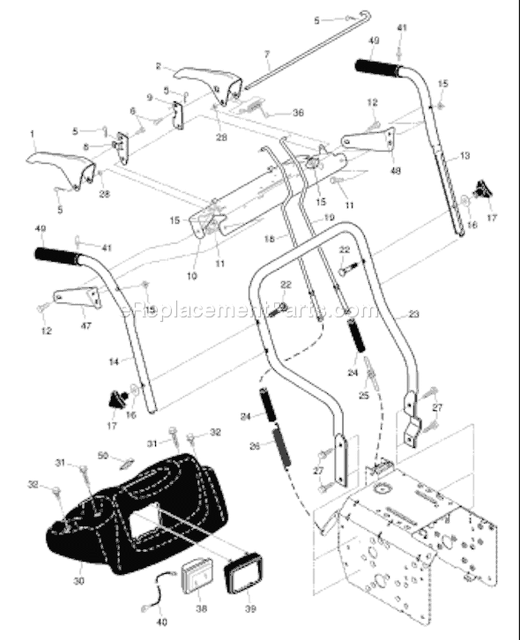 Page F Diagram and Parts List for 10527 SBE 961930016-05 -2007-12 Husqvarna Snow Blower