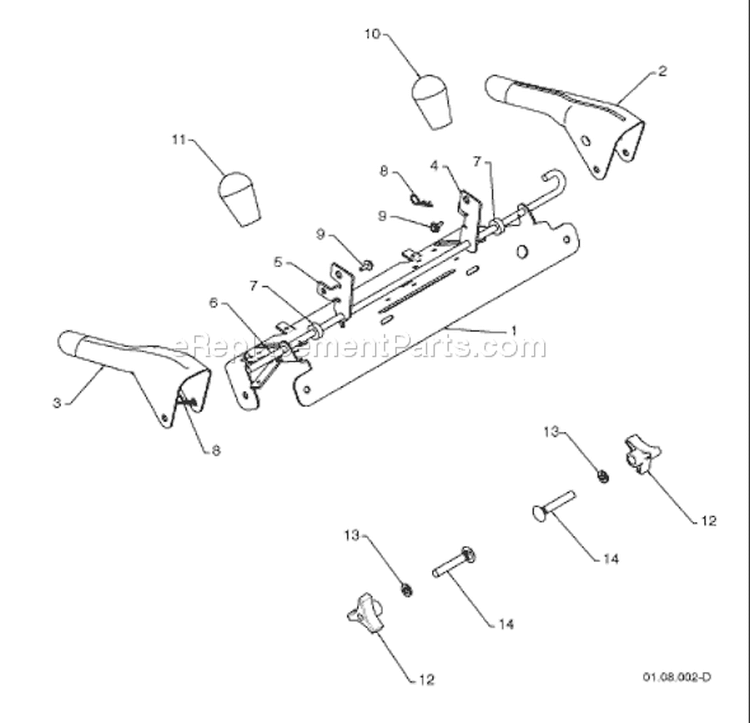 Page K Diagram and Parts List for 10527 SB 96193002700 -2008-08 Husqvarna Snow Blower
