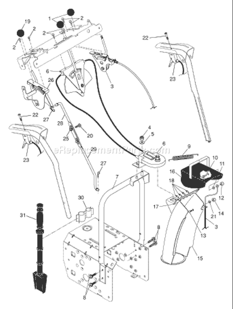 Page C Diagram and Parts List for 10530 SBE 96195000100 -2006-06 Husqvarna Snow Blower