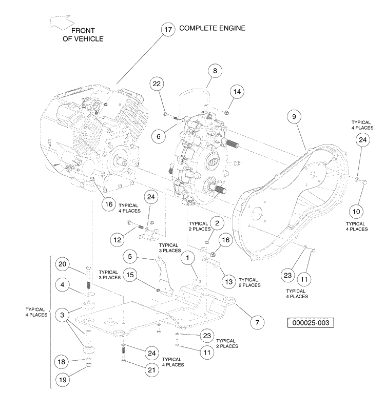 Honda Gx620 Gasoline Engine Mounting Diagram and Parts List for HUV4420G 2006-11 Husqvarna Lawn Tractor