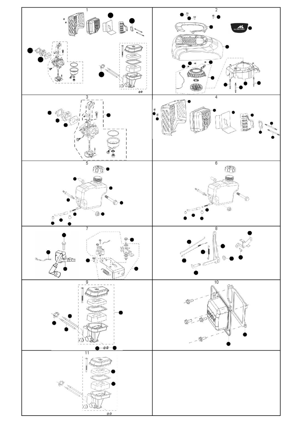 Engine Diagram and Parts List for RVM110  Husqvarna Engine