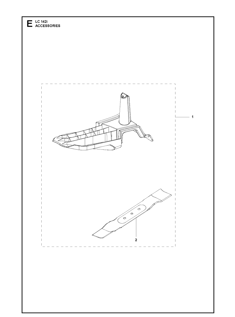 Accessories Diagram and Parts List for LC142I  Husqvarna Lawn Mower