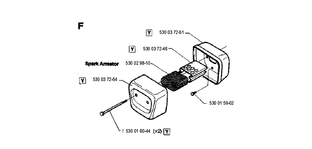 Muffler Diagram and Parts List for 36 19941800001 & Above Husqvarna Chainsaw