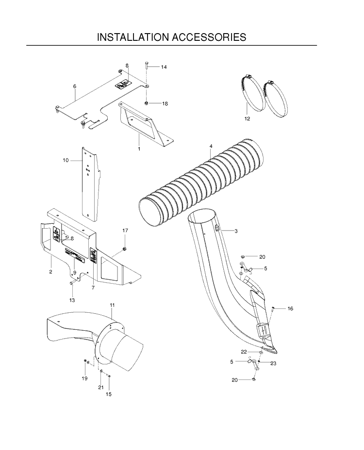 Installation Accessories Diagram and Parts List for 968999746 2011-06 Husqvarna Lawn Tractor Accessories