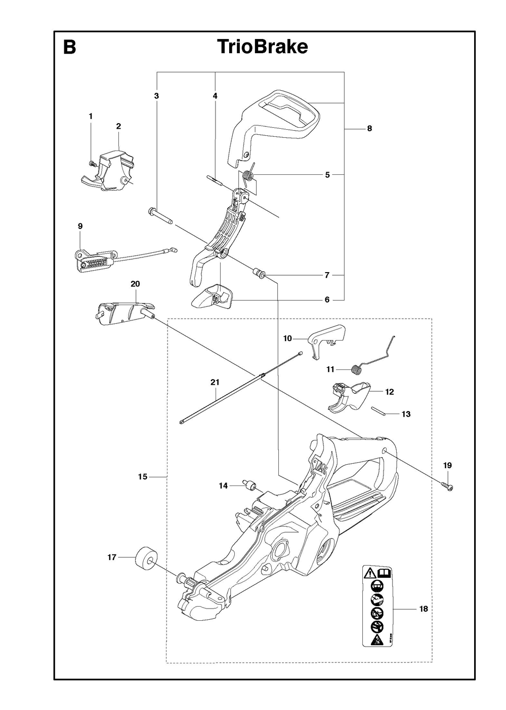 Complete Product Diagram and Parts List for 550XPGTRIOBRAKE  Husqvarna Chainsaw