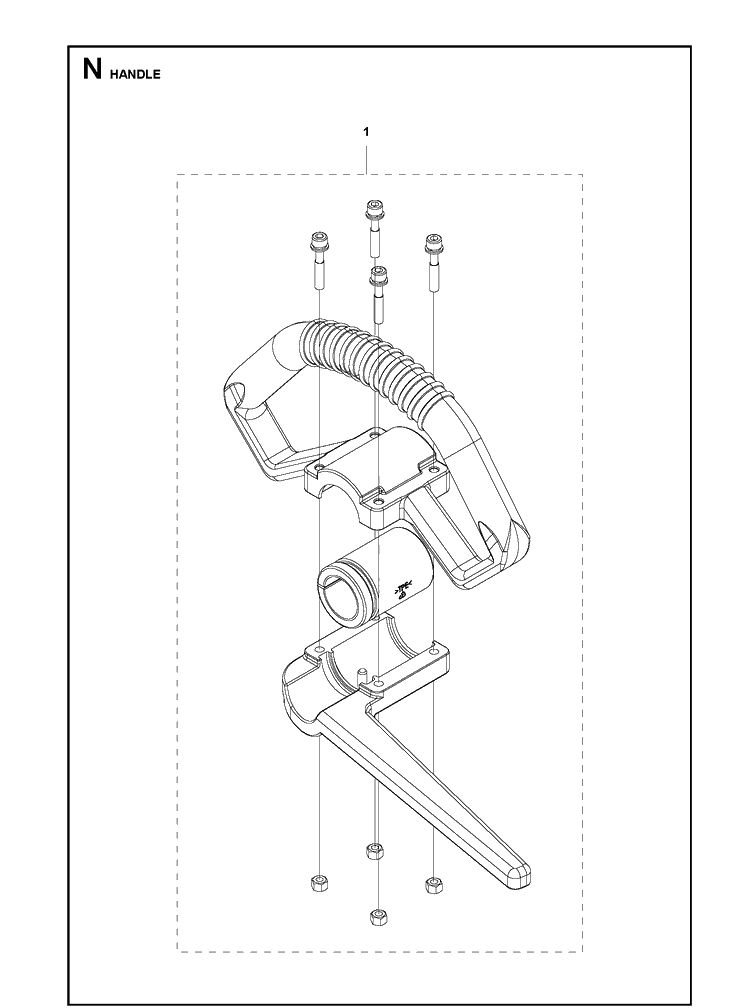 Handle Diagram and Parts List for 333RB Mark II Husqvarna Edger
