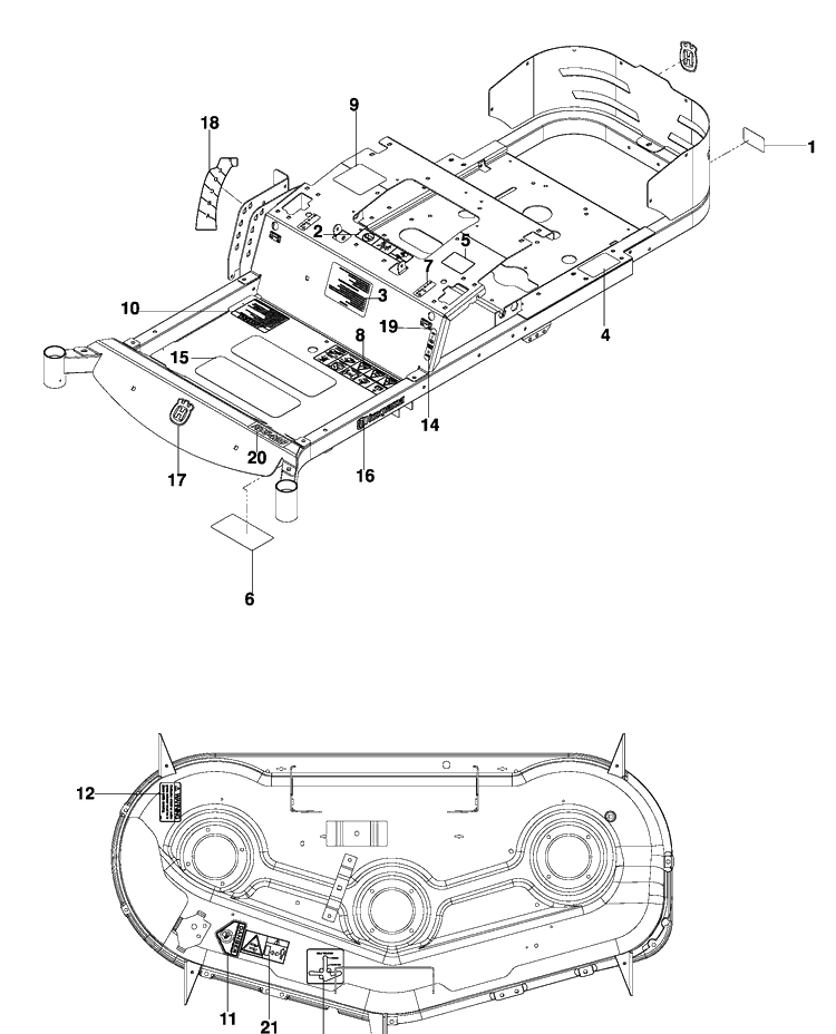 Decals Diagram and Parts List for EZ4824 (965588401)(2009-09) Husqvarna Lawn Mower