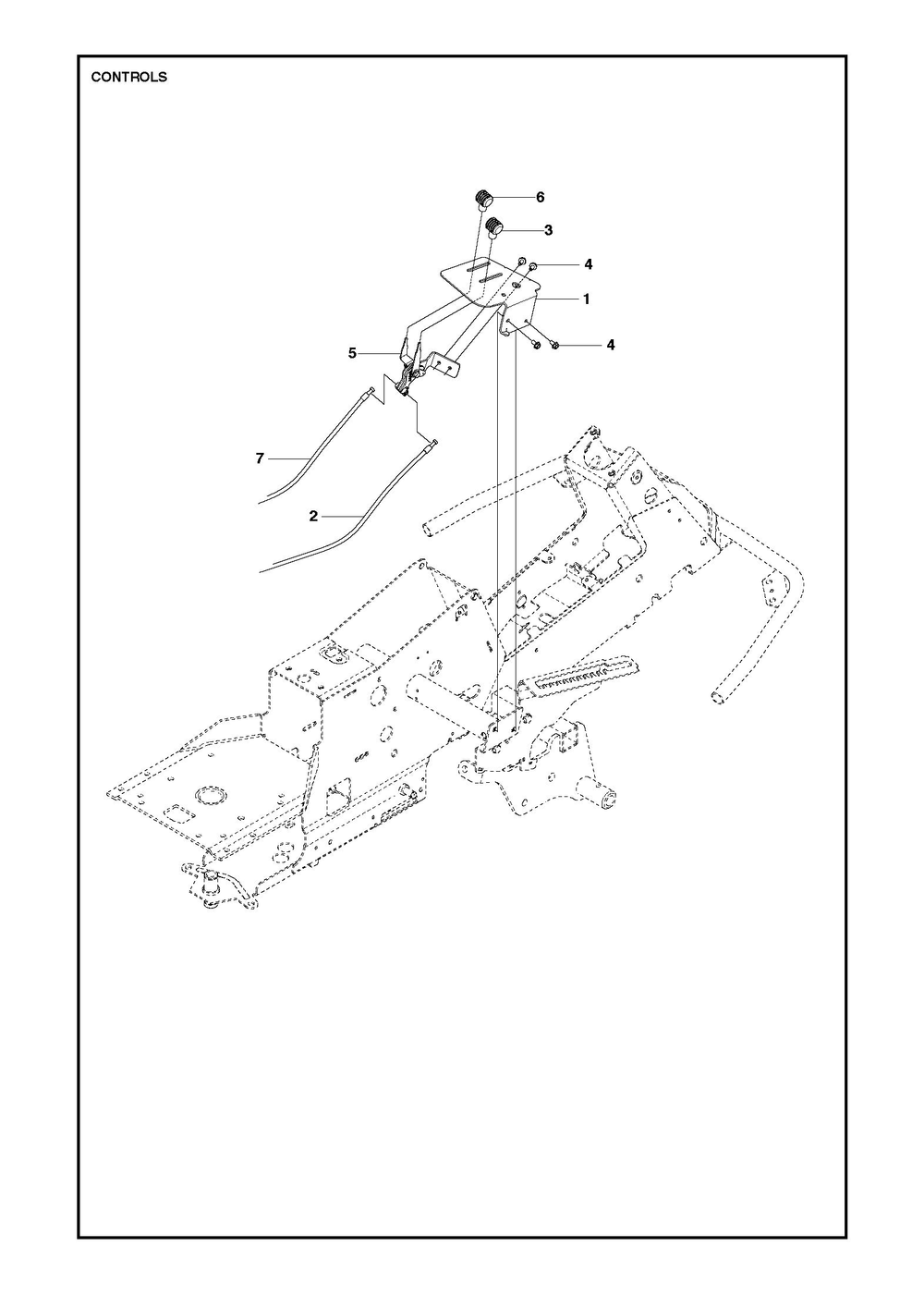 Controls Diagram and Parts List for R214T2016-2021  Husqvarna Lawn Tractor