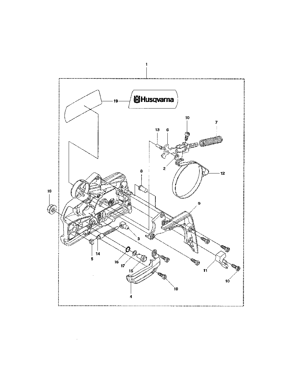 Chain brake & clutch cover 435 Diagram and Parts List for 965167936  Husqvarna Chainsaw
