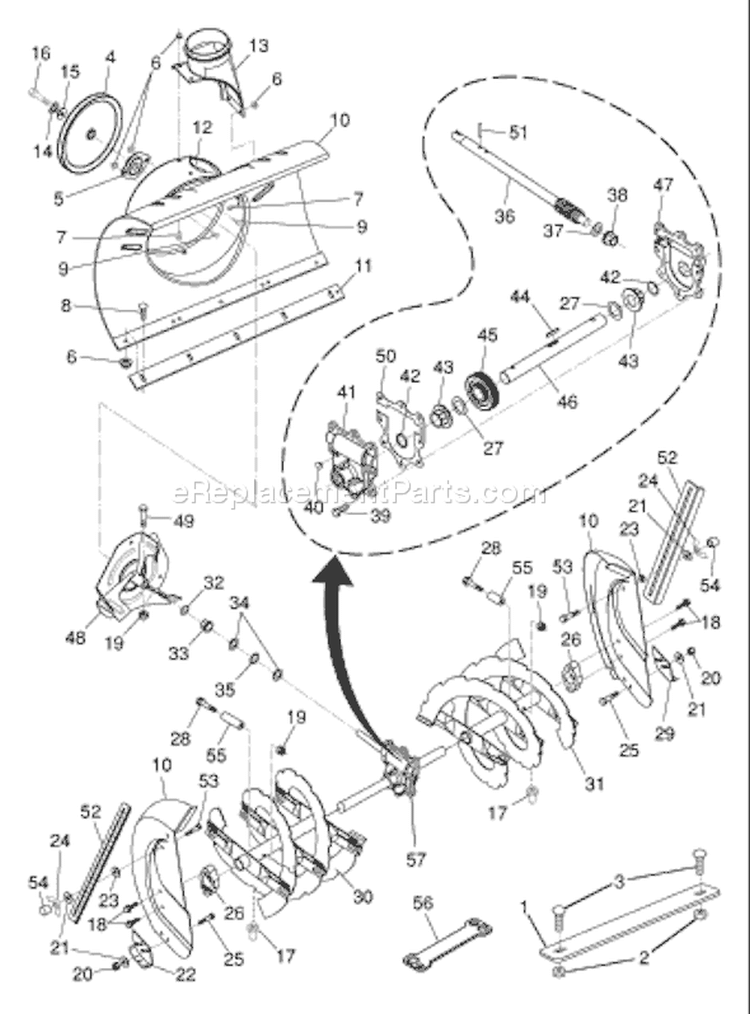 Page A Diagram and Parts List for 1130 SBEOV 96193002100 -2006-09 Husqvarna Snow Blower