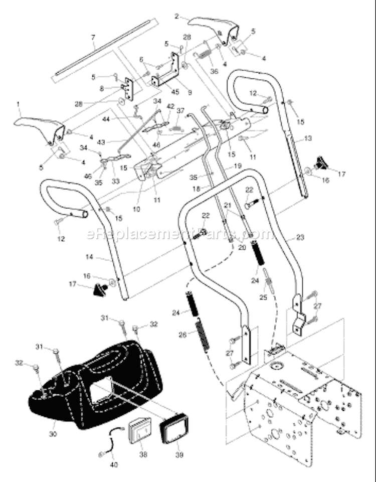 Page F Diagram and Parts List for 1130 SBEOV 96193002100 -2006-09 Husqvarna Snow Blower