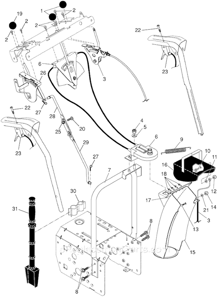 Page C Diagram and Parts List for 1130 SBEXP 96193000600 -2006-05 Husqvarna Snow Blower