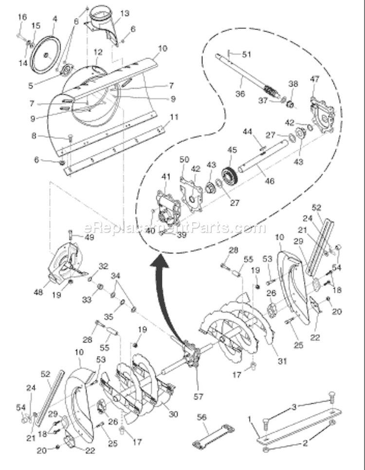 Page A Diagram and Parts List for 1130 SBEXP 96193001801 -2008-01 Husqvarna Snow Blower