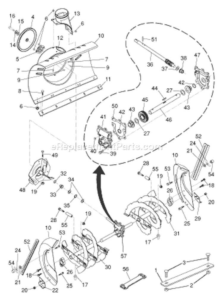 Page A Diagram and Parts List for 1130 SBEXP 96195000201 -2006-10 Husqvarna Snow Blower