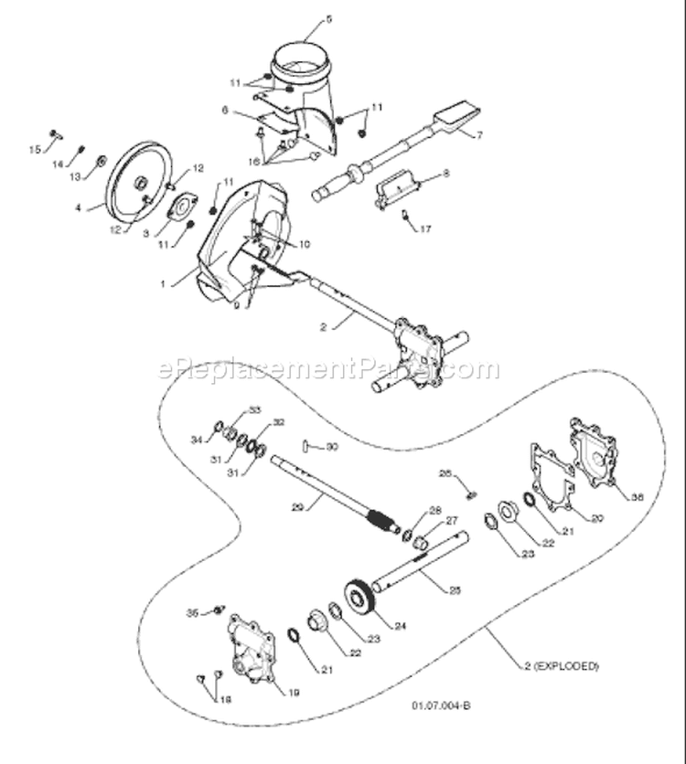 Page U Diagram and Parts List for 1130 SB LS 96193002900 -2008-08 Husqvarna Snow Blower