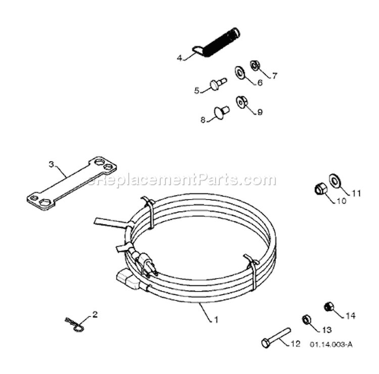Page E Diagram and Parts List for 1130 SB LS 96193002900 -2008-08 Husqvarna Snow Blower