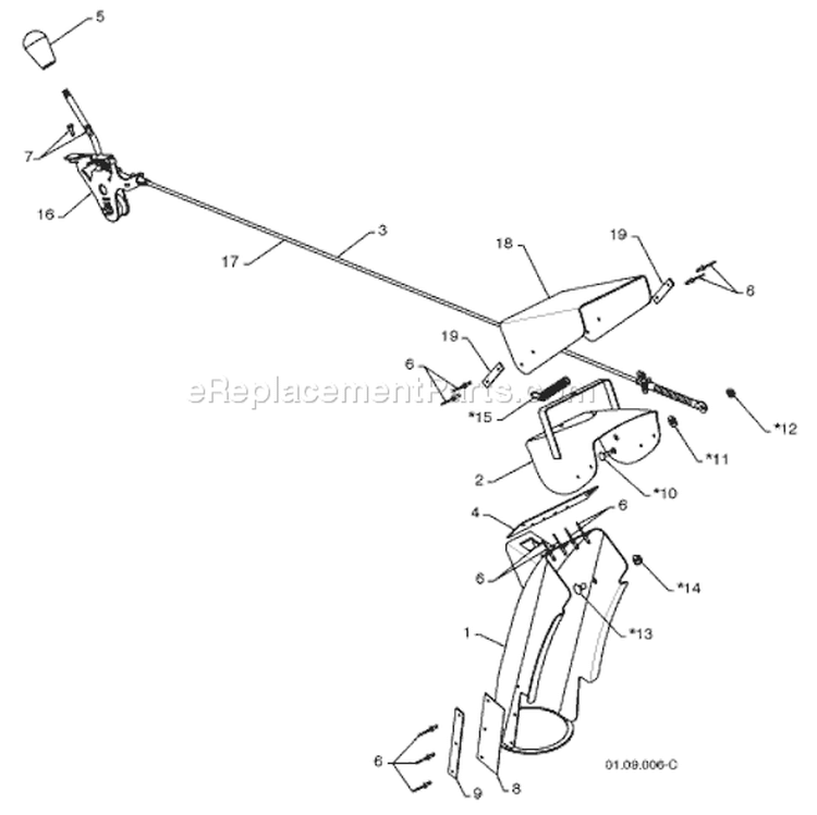 Page J Diagram and Parts List for 1130 SB XLS 96193003000 -2008-09 Husqvarna Snow Blower