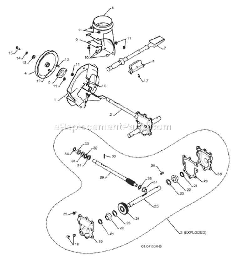 Page B Diagram and Parts List for 1130 SB XLS 96193003000 -2008-09 Husqvarna Snow Blower