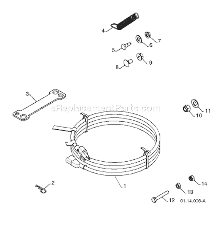 Page E Diagram and Parts List for 1130 SB XLS 96193003000 -2008-09 Husqvarna Snow Blower