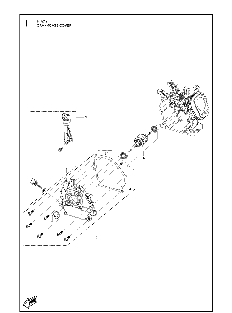 Crankcase Cover Diagram and Parts List for 596210001 2020-05 Husqvarna Engine