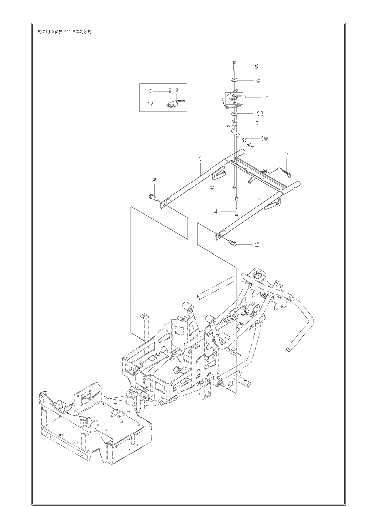 Frame Diagram and Parts List for 967187001  Husqvarna Lawn Tractor Accessories