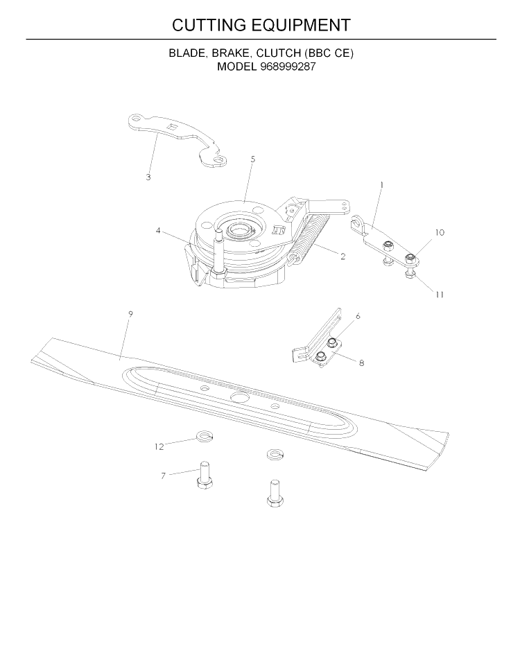 Cutting Equipment Diagram and Parts List for W53-W53CSB 2008-08 Husqvarna Lawn Mower