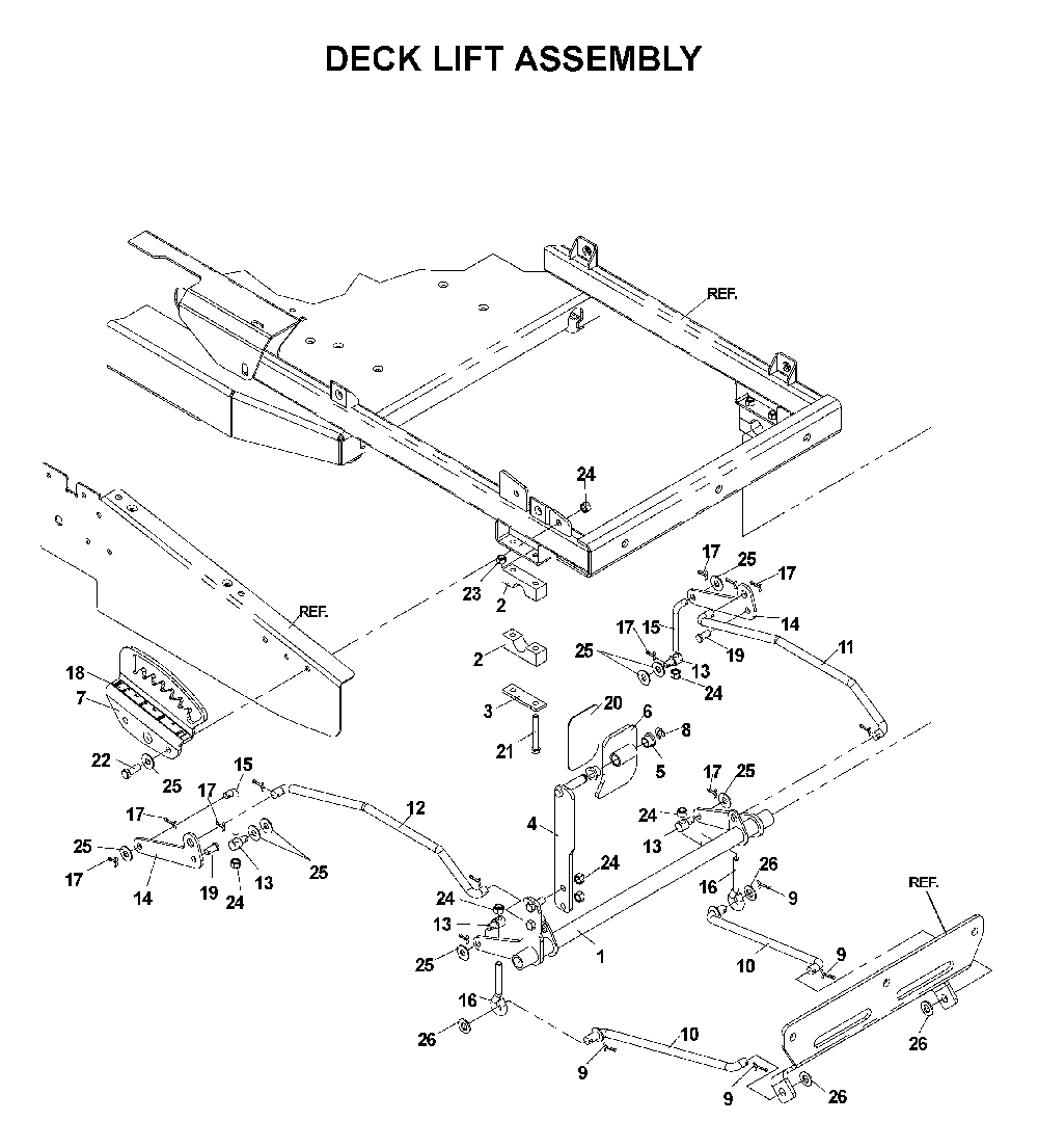 Mower Lift / Deck Lift Diagram and Parts List for CZ4818BIA (968999276)(2004-09) Husqvarna Lawn Tractor