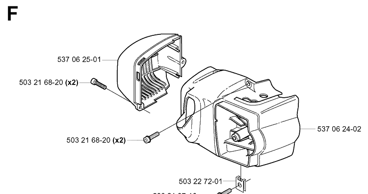 Cover Diagram and Parts List for 325HS99 (X-SERIES)(20004000001-20030100000) Husqvarna Hedge Trimmer