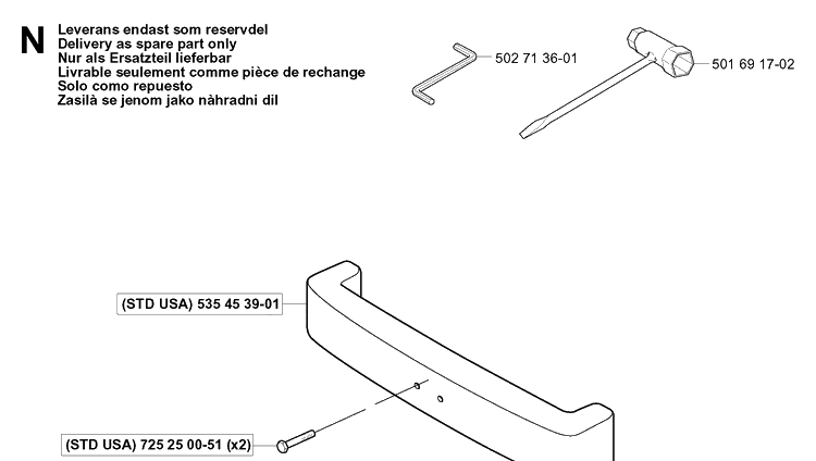 Accessories Diagram and Parts List for PR15 2003-01 Husqvarna Lawn Mower