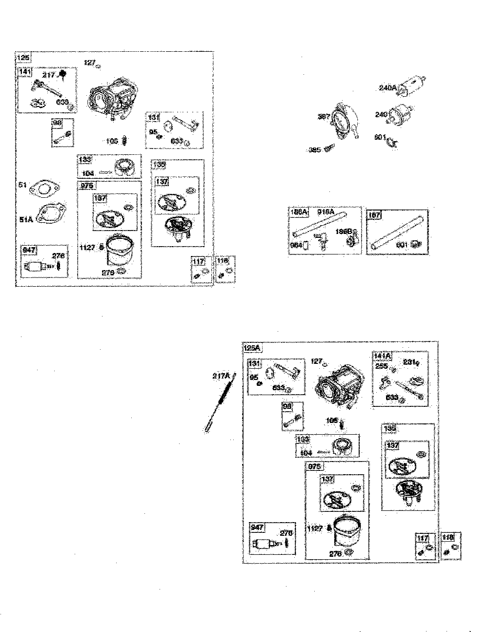 Carburetor/fuel filter Diagram and Parts List for YTA22V46-96045005100  Husqvarna Lawn Tractor