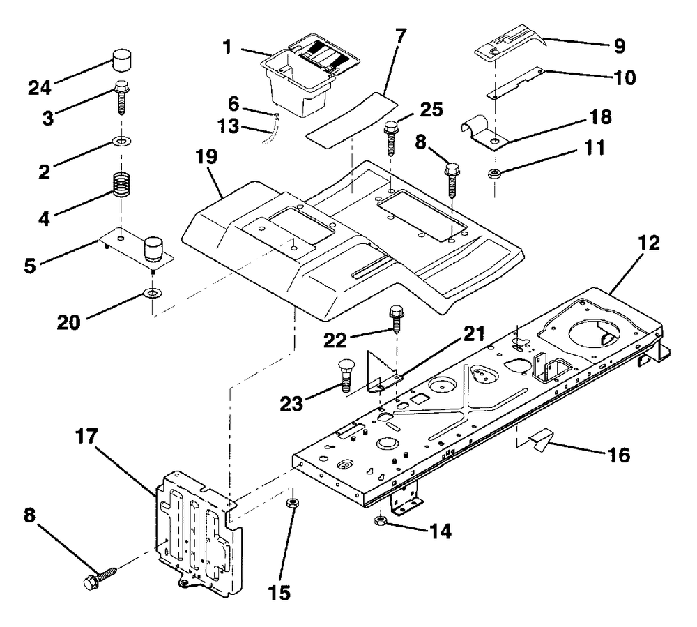 Fender/Chassis Diagram and Parts List for LR12 (954002701-B)(1994-10) Husqvarna Lawn Tractor