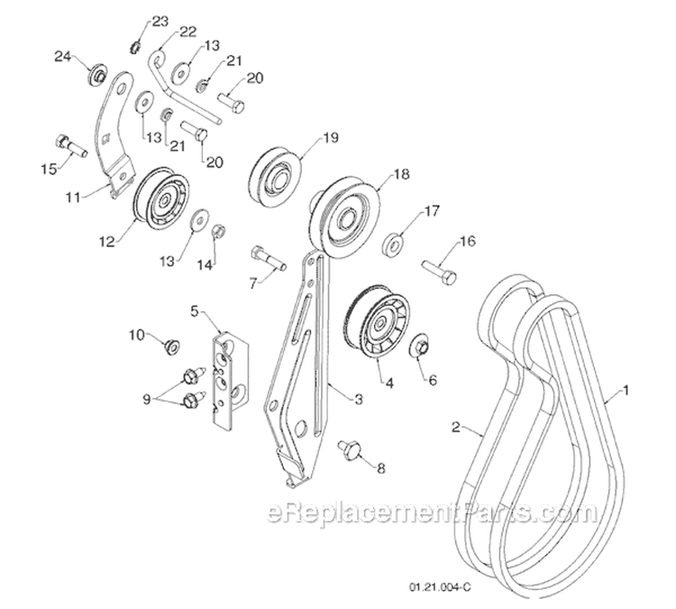 Page B Diagram and Parts List for 11524E 96193007400 -2011-07 Husqvarna Snow Blower