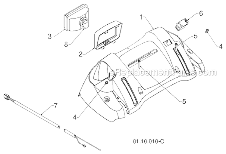 Handle Diagram and Parts List for 11524E 96193007400 -2011-07 Husqvarna Snow Blower