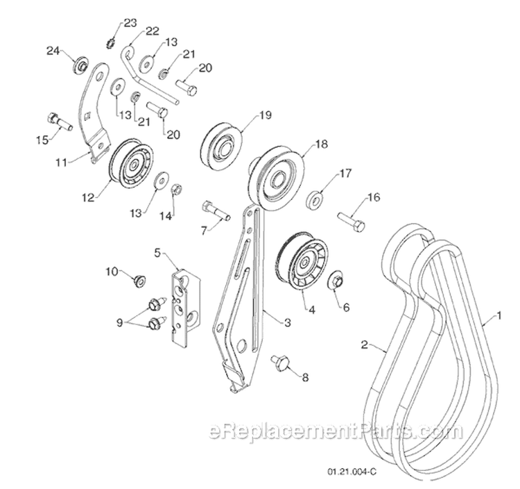 Page C Diagram and Parts List for 11524E 96193007400 -2011-07 Husqvarna Snow Blower