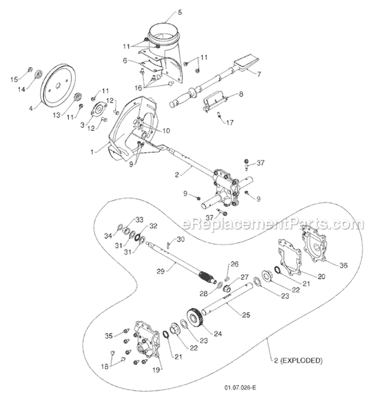 Page H Diagram and Parts List for 11524E 96193007400 -2011-07 Husqvarna Snow Blower