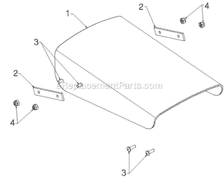 Control Panel Discharge Chute Diagram and Parts List for 11524E 96193007404 - 2012-08 Husqvarna Snow Blower