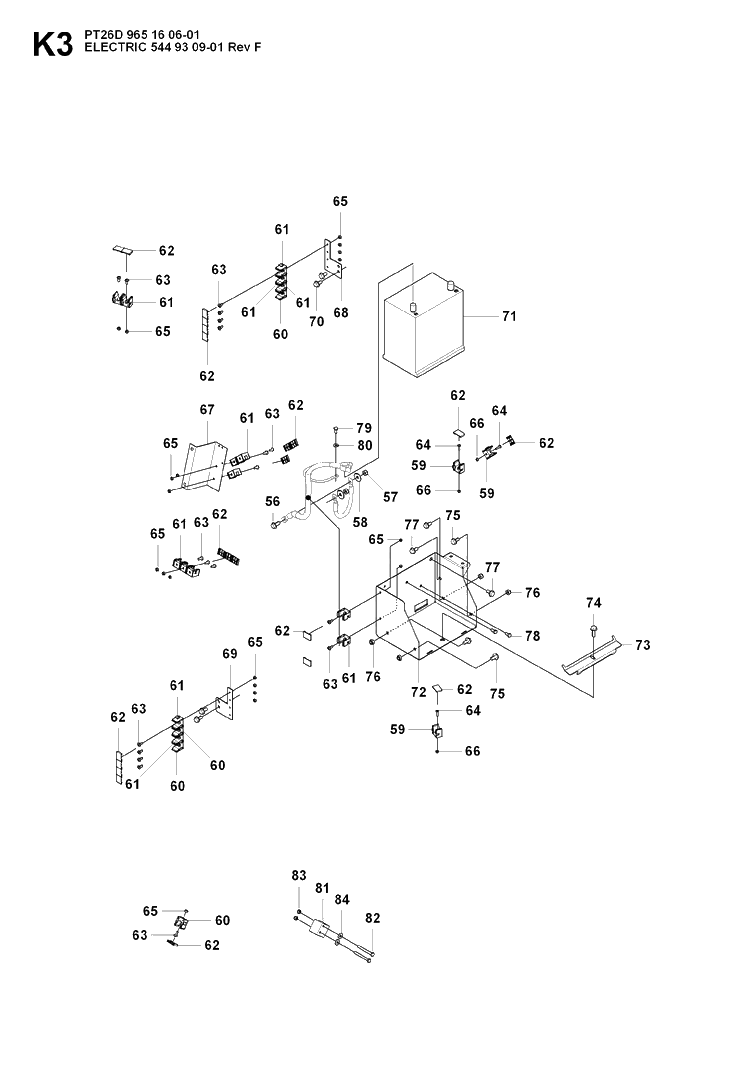 Electrical 6 Diagram and Parts List for PT26D (965160601)(2008-03) Husqvarna Lawn Mower