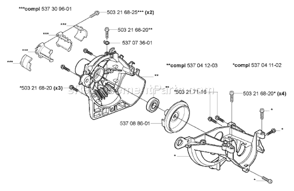 Page E Diagram and Parts List for 323HE3 2005-02 Husqvarna Trimmer