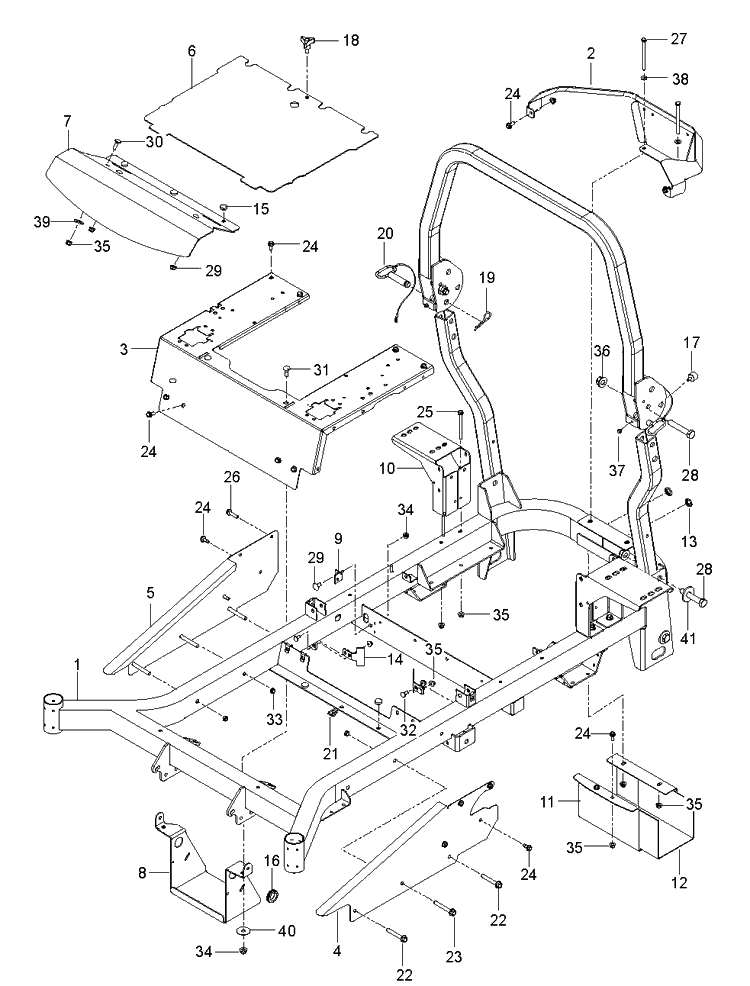 Frame Diagram and Parts List for MZ61 (970467701-00)(2020-04) Husqvarna Lawn Mower