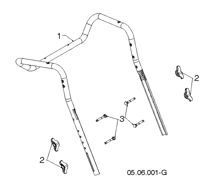 Handle 2 Diagram and Parts List for ST427T  Husqvarna Snow Blower