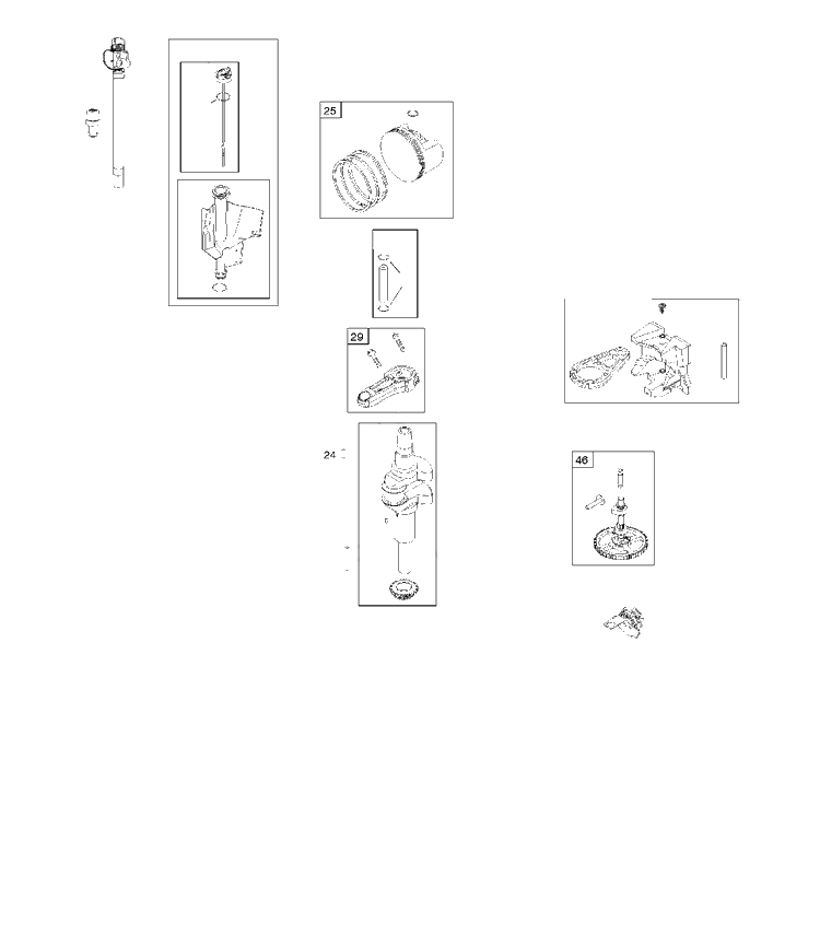 Crankshaft Diagram and Parts List for 2198073376B1 2017-01 Husqvarna Engine