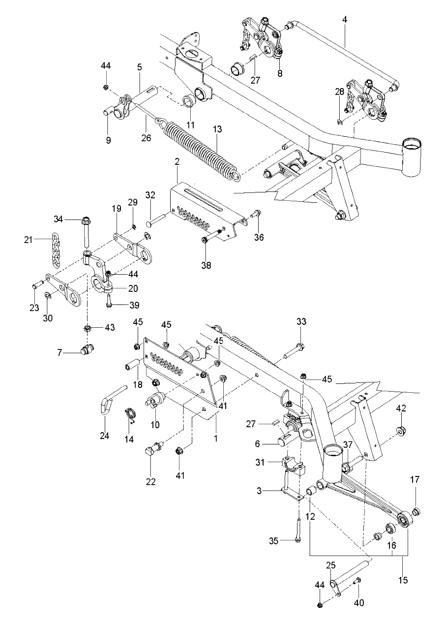 Mower Lift / Deck Lift Diagram and Parts List for PZ29 (966558010-00)(2019-05) Husqvarna Lawn Mower