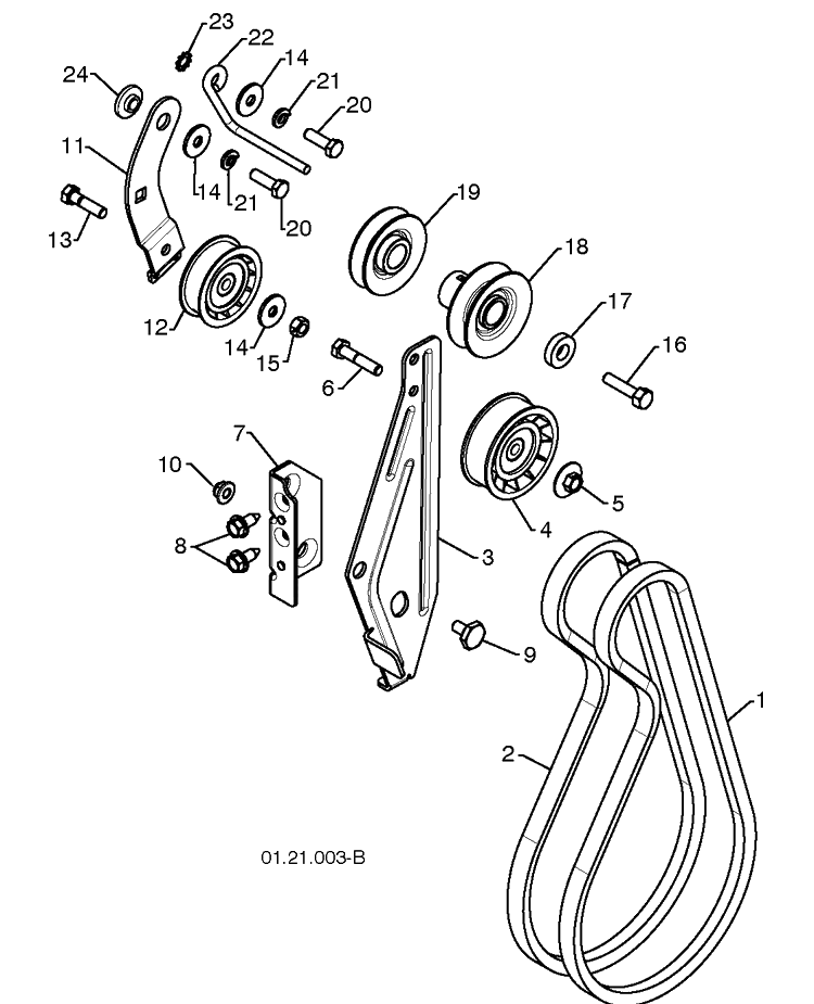 Chasis/Pulleys 3 Diagram and Parts List for ST261E (96191003000)(2009-09) Husqvarna Snow Blower